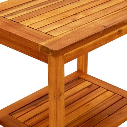 Mesa De Centro De Madera Maciza De Acacia 50x35x45 Cm_4
