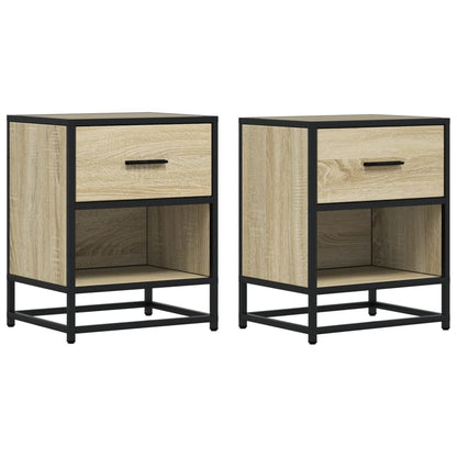 Mesitas Noche 2 Uds Madera Ingeniería Roble Sonoma 40x31x50 Cm_0