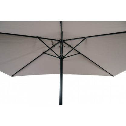 Sombrilla Rectangular Beige 2x3m De Aluminio Y Poliéster Con Manivela - Sombrilla Recto - Mobiliario De Jardín_2