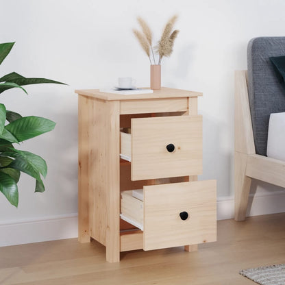 Mesita De Noche Madera Maciza De Pino 40x35x61,5 Cm_4