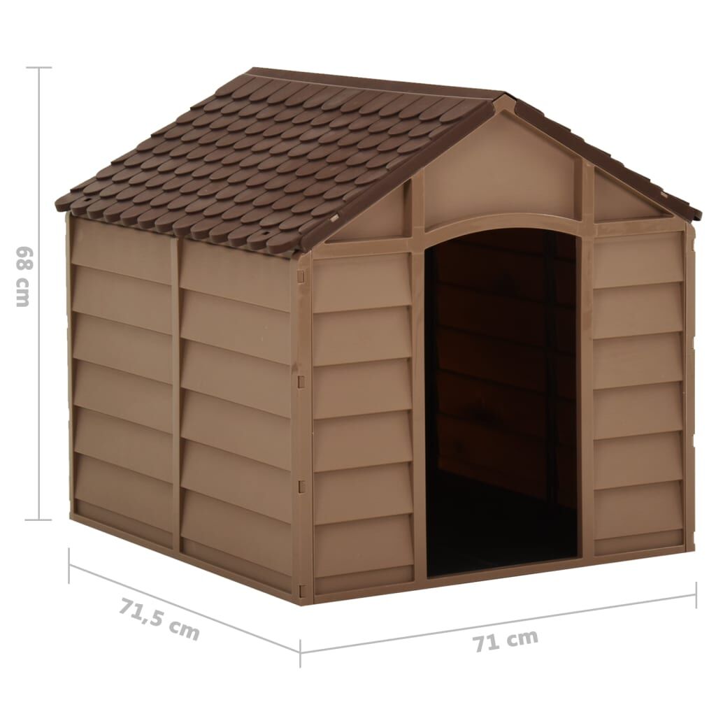 Vidaxl Caseta Para Perros Marrón Pp 71x71,5x68 Cm_2