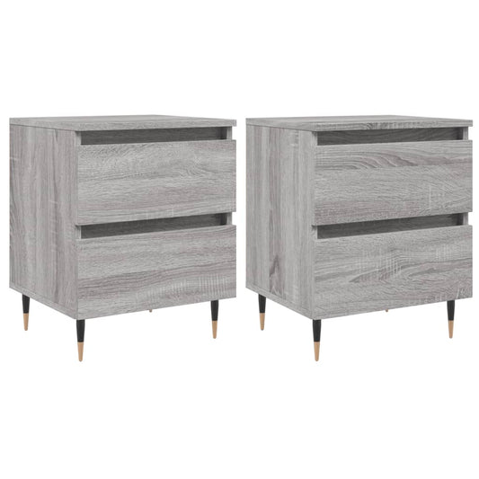 Mesita De Noche 2 Uds Madera Ingeniería Gris Sonoma 40x35x50 Cm_0