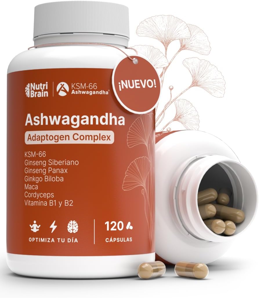 Ashwagandha Complex 8en1 Ksm-66 Ginseng Maca Nutribrain 120 Cápsulas_0