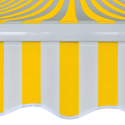 Toldo Plegable De Operación Manual 400 Cm Amarillo Y Blanco_3