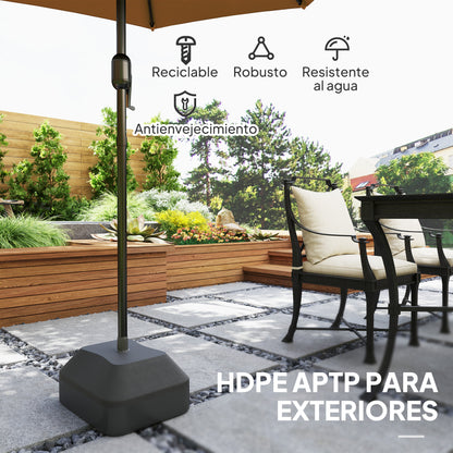 Outsunny Base Para Sombrilla Rellenable Con Agua 20l O Arena 24kg Negro_5