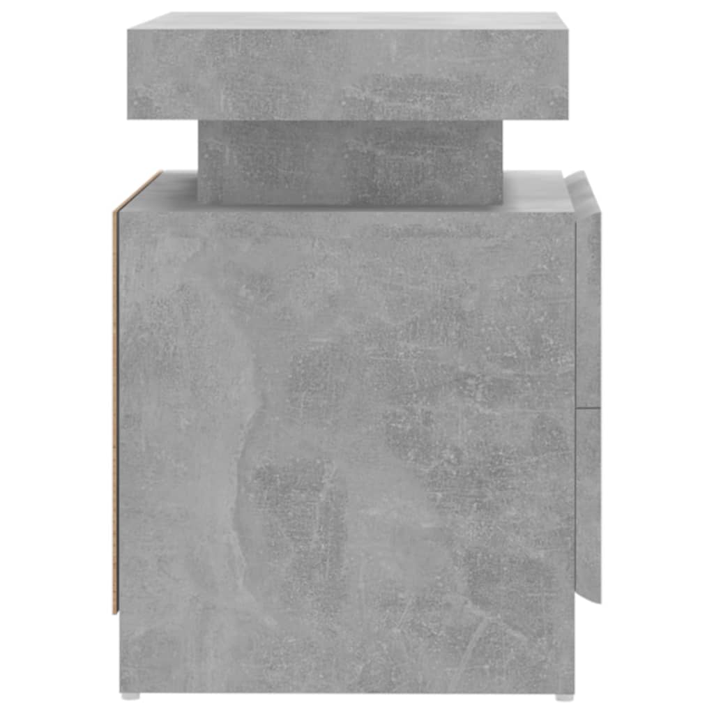Mesita De Noche Madera De Ingeniería Gris Hormigón 45x35x52 Cm_3