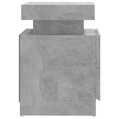 Mesita De Noche Madera De Ingeniería Gris Hormigón 45x35x52 Cm_3
