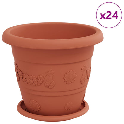 Macetas 24 Pcs Rojo Ladrillo Ø 26 X 21.5 Cm Plástico_0