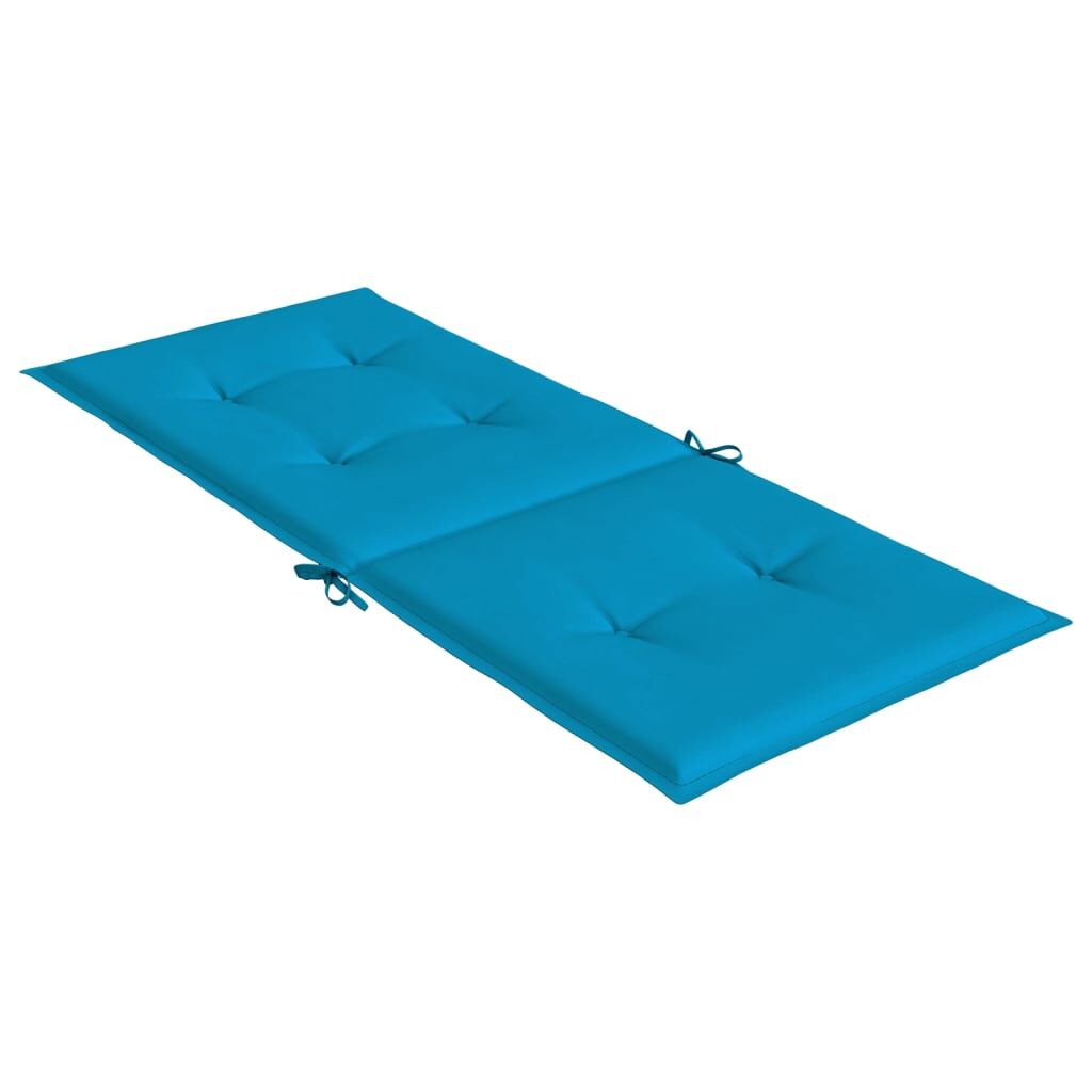 Vidaxl Cojín Silla De Jardín Respaldo Alto 2 Uds Tela Azul 120x50x3 Cm_4
