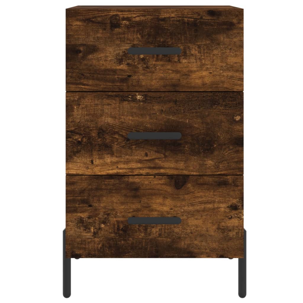 Mesita De Noche Madera De Ingeniería Roble Ahumado 40x40x66 Cm_3