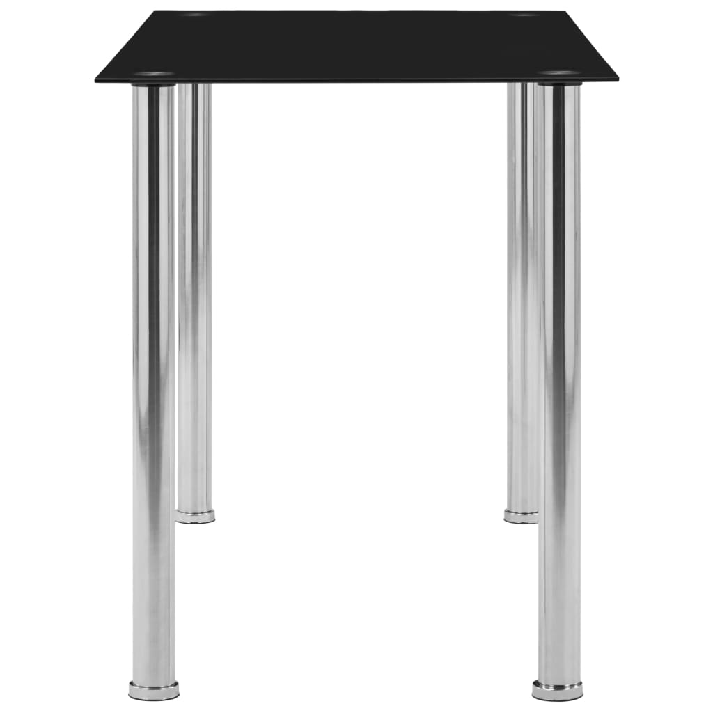 Mesa De Comedor De Vidrio Templado Negro 120x60x75 Cm_1