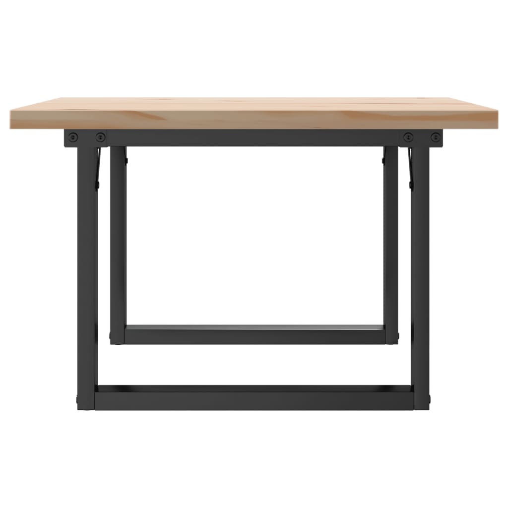 Mesa De Centro Marco O Madera Maciza Pino Y Acero 60x60x40,5 Cm_3