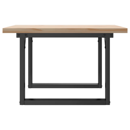Mesa De Centro Marco O Madera Maciza Pino Y Acero 60x60x40,5 Cm_3