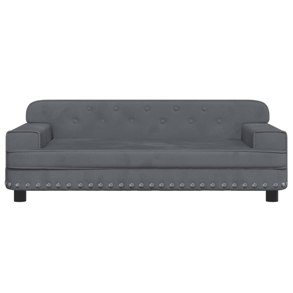 Cama Para Perros De Terciopelo Gris Oscuro 90x53x30 Cm / Vetonek_2