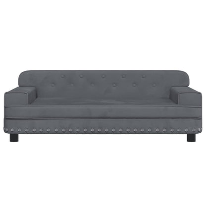 Cama Para Perros De Terciopelo Gris Oscuro 90x53x30 Cm / Vetonek_2
