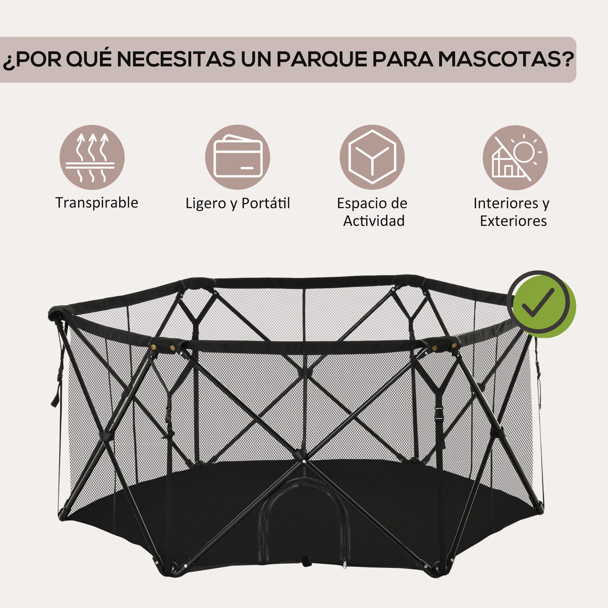 Pawhut Parque Para Mascotas Plegable Acero Con Bolsa De Transporte 148x134x67 Cm_5