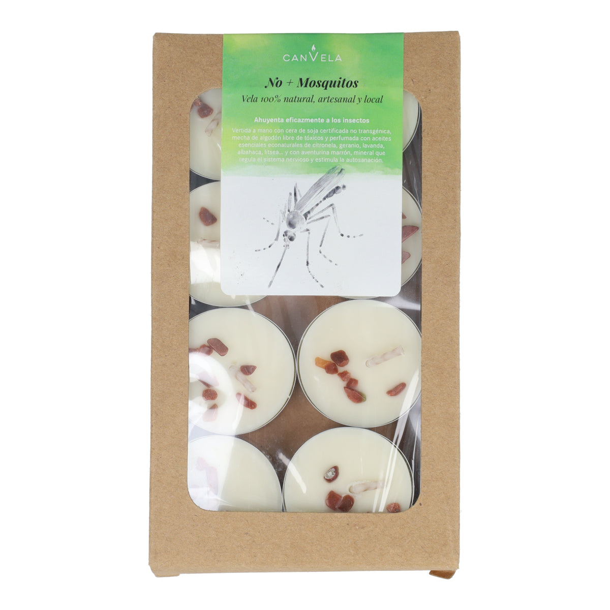 Vela de té perfumada No+Mosquitos 100% Natural CanVela 8 uds