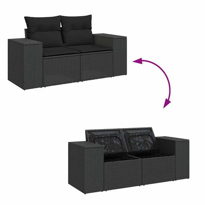 Set De Sofás De Jardín Con Cojines 9 Pzas Ratán Sintético Negro / Vetonek_3