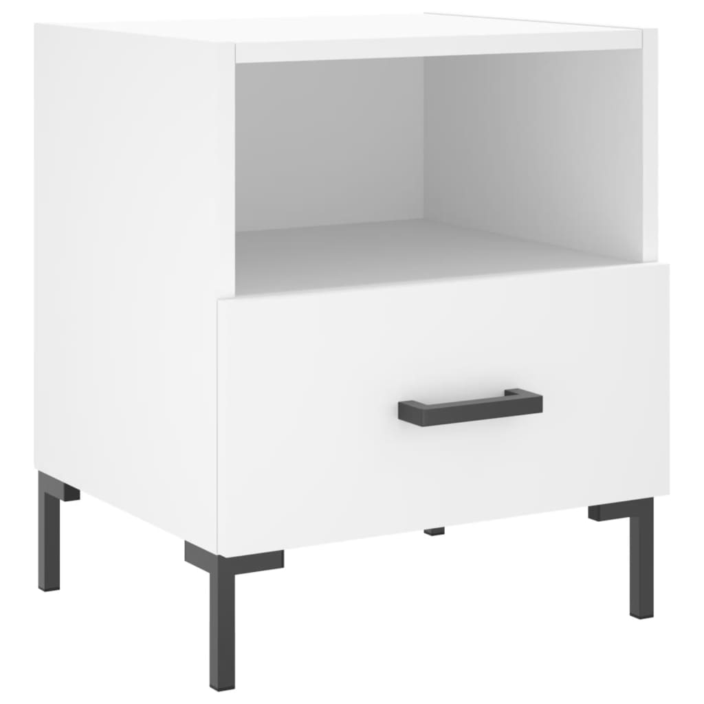 Mesita De Noche Madera De Ingeniería Blanco 40x35x47,5 Cm_0