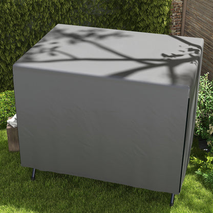 Outsunny Funda Balancín Jardín Con Cremallera 215x155x150 Cm Gris Oscuro_4