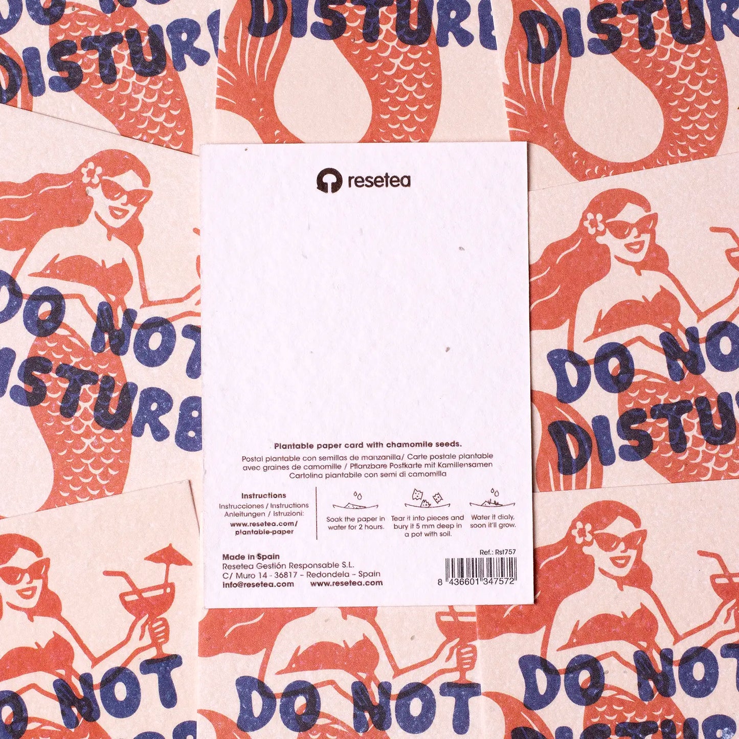 Postal Plantable Do Not Disturb Semillas de Manzanilla | Papel de Algodón Reciclado | Regalo Original - Resetea_3