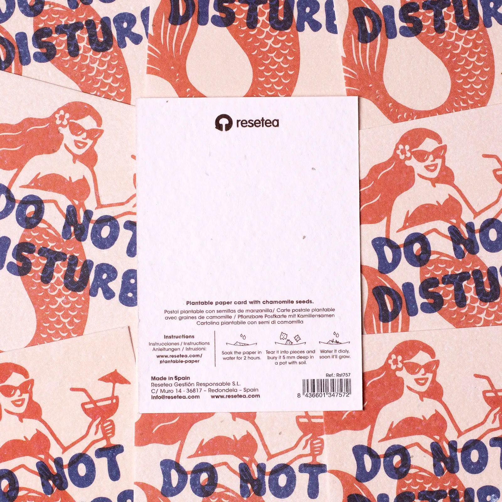 Postal Plantable Do Not Disturb Semillas de Manzanilla | Papel de Algodón Reciclado | Regalo Original - Resetea_3