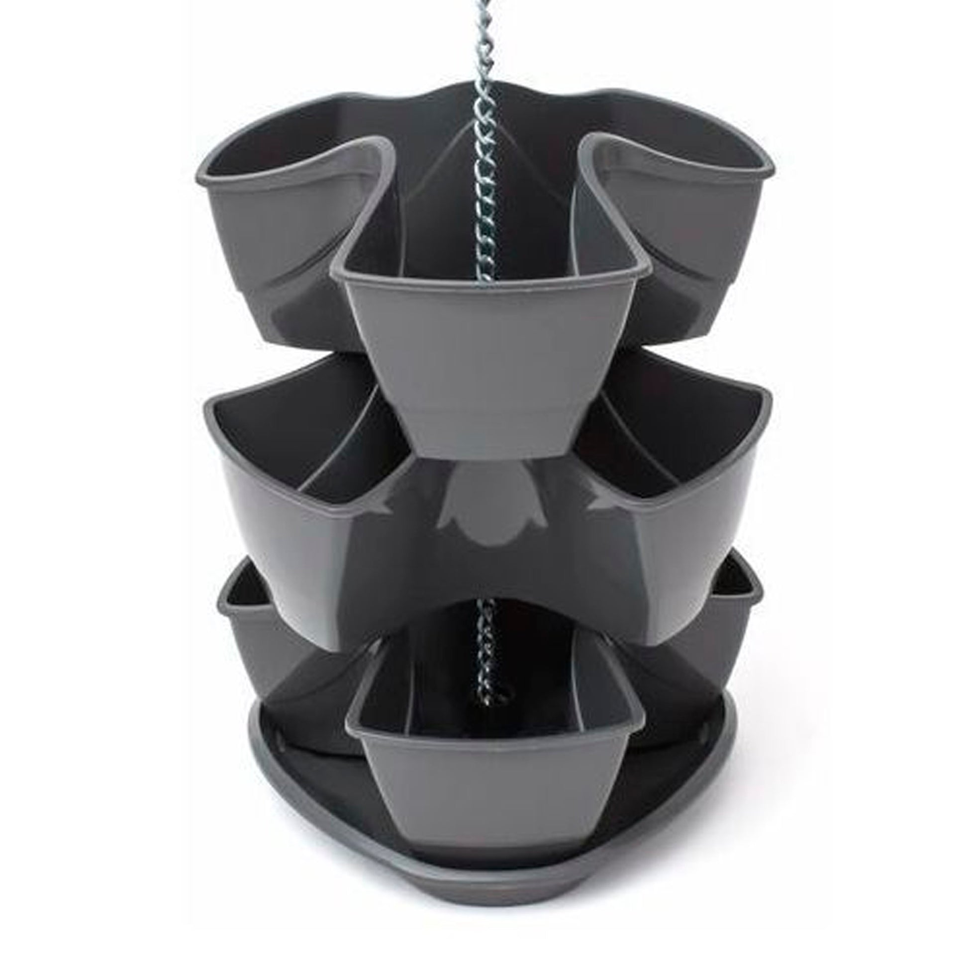 Jardín Vertical Colgante Coubi Herbal 9l., Dimensiones (mm) 295x295x880, Color Grafito_3