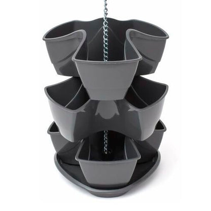 Jardín Vertical Colgante Coubi Herbal 9l., Dimensiones (mm) 295x295x880, Color Grafito_3