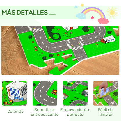 Homcom Alfombra Puzzle Para Niños 36 Piezas 31,5x31,5cm De Espuma Eva Modelo_5