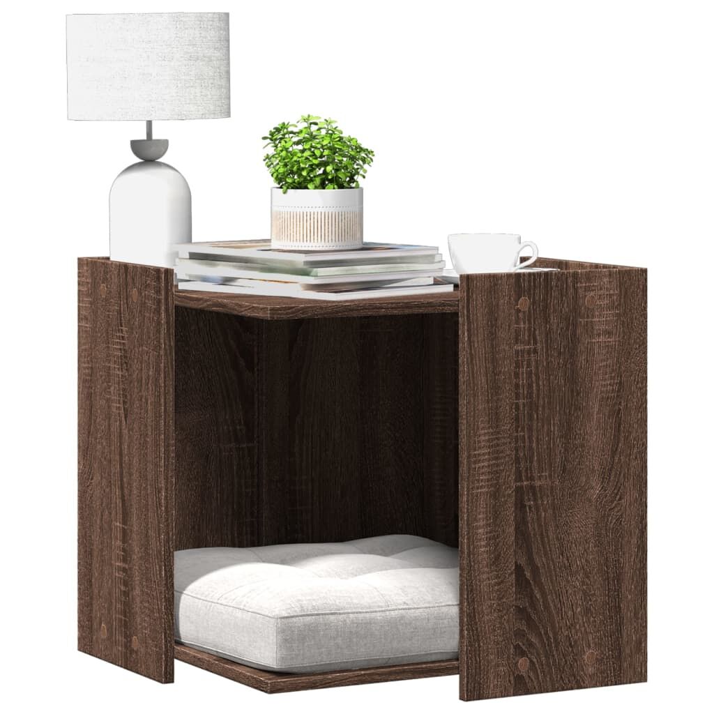 Vidaxl Mueble Arenero Para Gatos Madera Marrón Roble 53x53x51 Cm_1