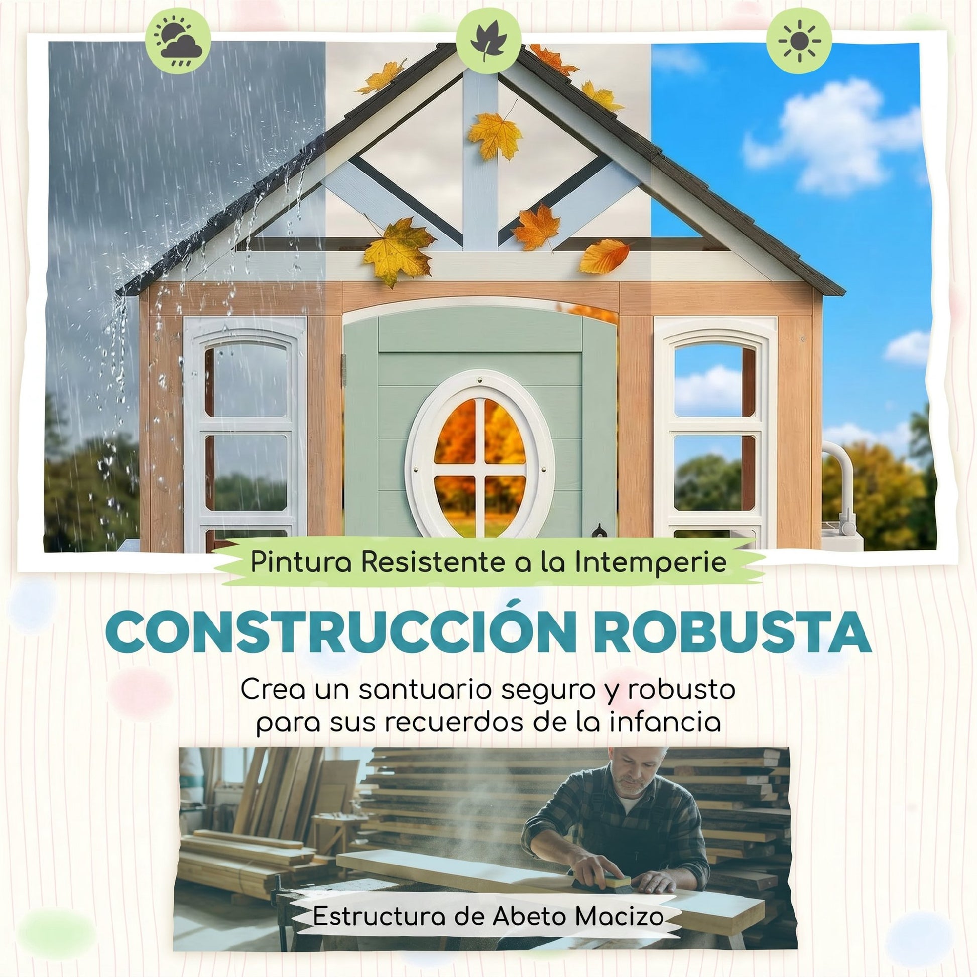 Aiyaplay Casita Infantil Exterior E Interior De Madera_4
