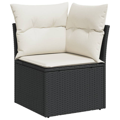 Set De Muebles De Jardín 5 Pzas Y Cojines Ratán Sintético Negro / Vetonek_2
