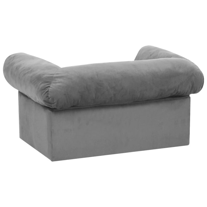 Vidaxl Sofá Para Perros Con Cajón Felpa Gris 75x50x38 Cm_5