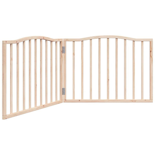 Vidaxl Puerta Para Perros Plegable 2 Paneles Madera De Álamo 160 Cm_0