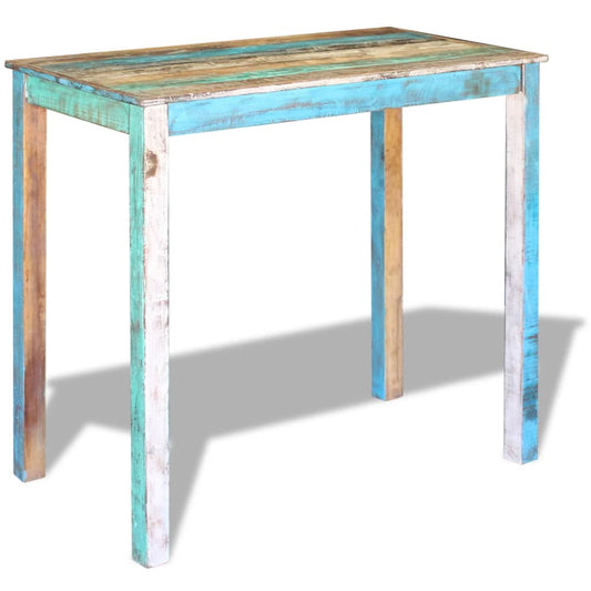 Mesa De Bar Madera Maciza Reciclada 115x60x107 Cm_0