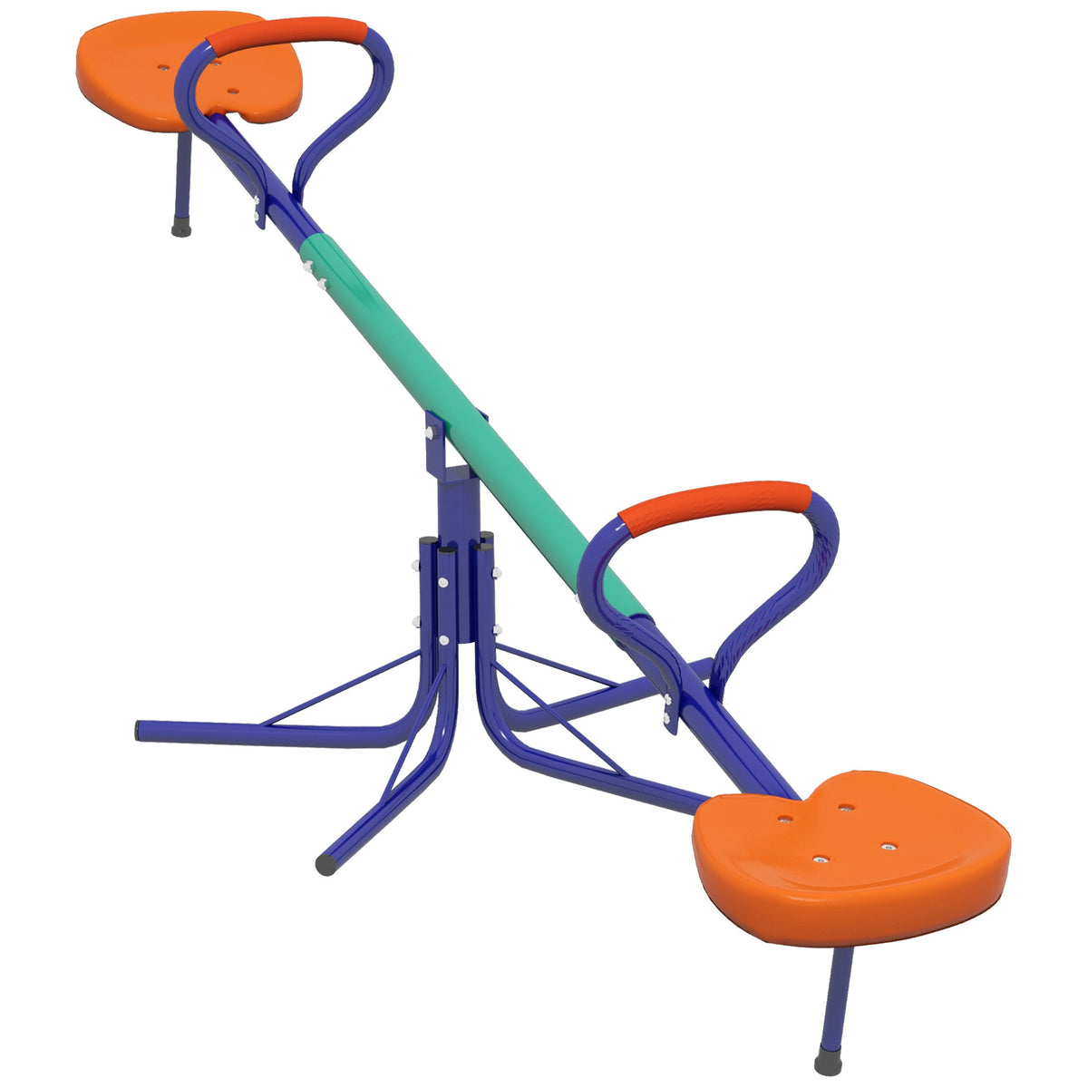 Balancín Infantil Outsunny Acero, Pp Multicolor 192x60x60 Cm_0
