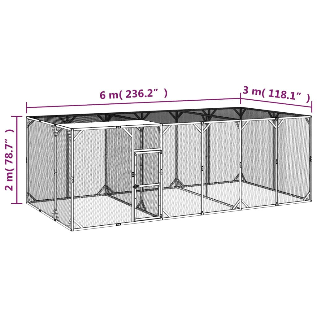 Vidaxl Gallinero Madera Maciza De Pino Impregnada 600x300x200 Cm_2