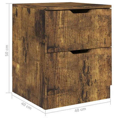 Mesita De Noche Madera De Ingeniería Roble Ahumado 40x40x50 Cm_4
