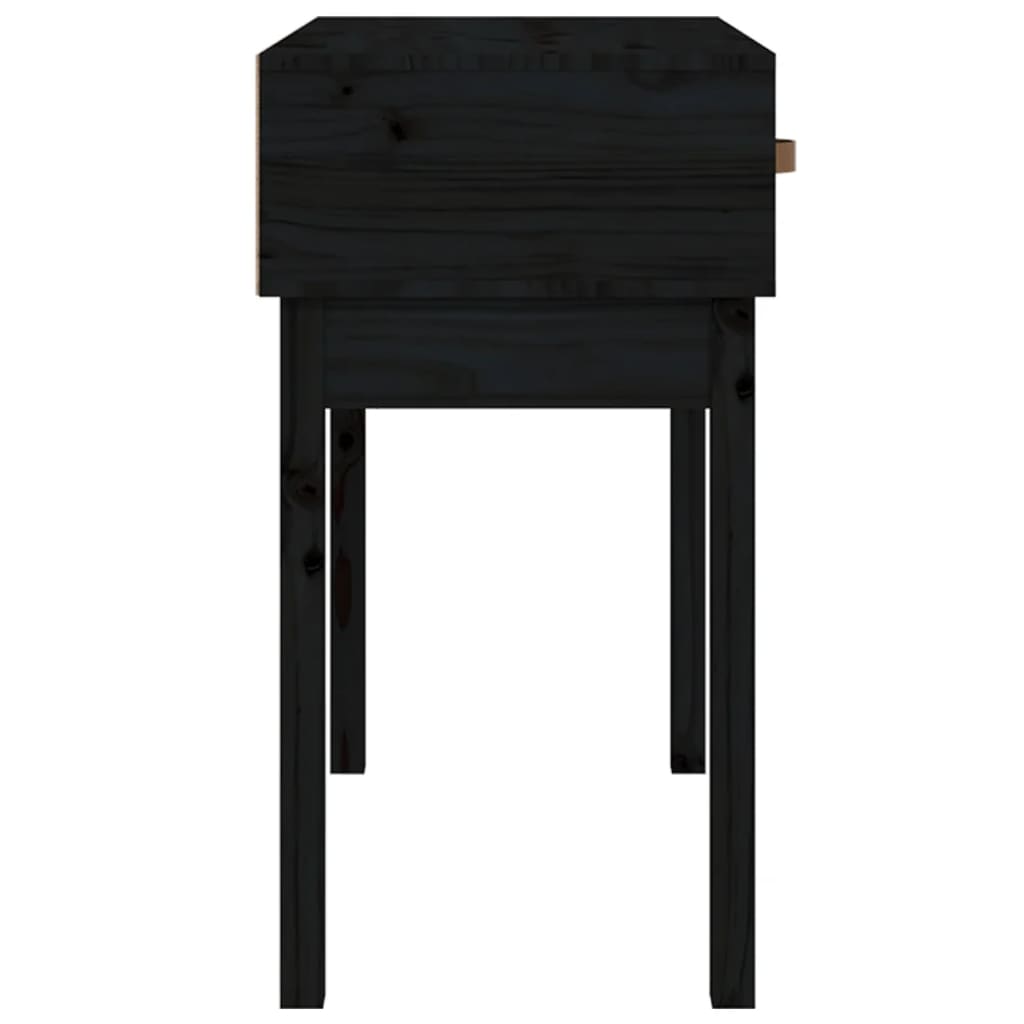 Mesa Consola Madera Maciza De Pino Negro 76,5x40x75 Cm_3