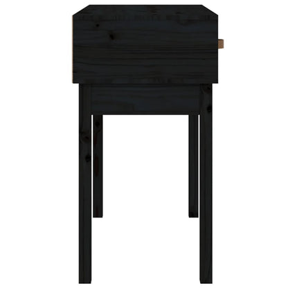 Mesa Consola Madera Maciza De Pino Negro 76,5x40x75 Cm_3