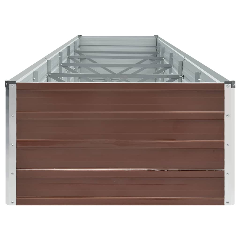 Arriate De Jardín De Acero Galvanizado Marrón 480x80x45 Cm_3