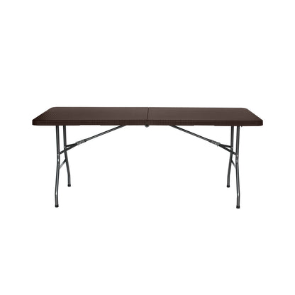 Mesa Plegable Rectangular Efecto Ratán 180x74x74cm 7house_1