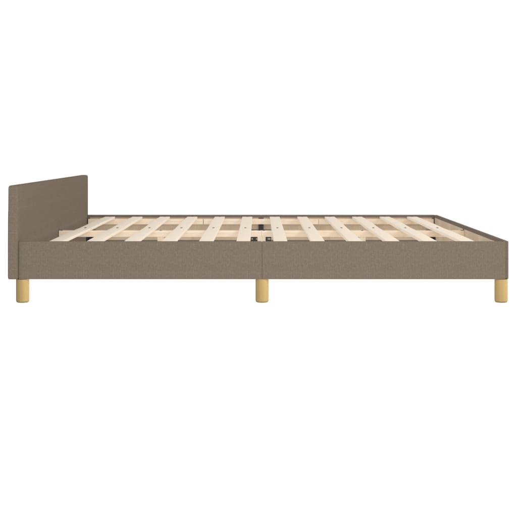 Estructura De Cama Con Cabecero De Tela Gris Taupe 200x200 Cm / Vetonek_0