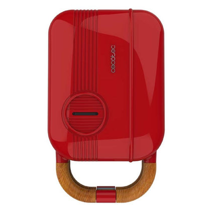 Cecotec Sandwichera Vintage Rock'ntoast Retro One Red. 700w, 3 Placas Intercambiables, Diseño Retro, Revestimiento Rockstone, Indicador Luminoso, Ba_2