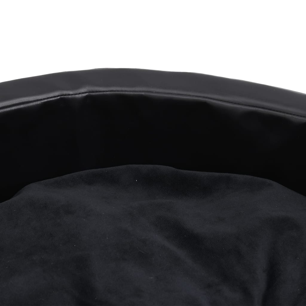 Vidaxl Cama Para Perros Felpa Y Cuero Sintético Negro 99x89x21 Cm_5