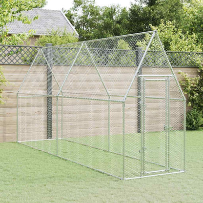 Vidaxl Jaula Para Gallinas Acero Galvanizado Plateado 400x100x190 Cm_1