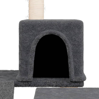 Vidaxl Rascador Para Gatos Con Postes De Sisal Gris Oscuro 82 Cm_5