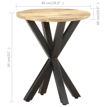 Mesa Auxiliar De Madera Maciza De Mango 48x48x56 Cm_4