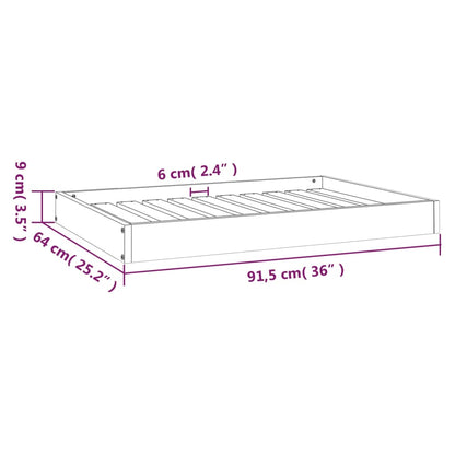 Cama Para Perros Madera Maciza Pino Marrón Miel 91,5x64x9 Cm / Vetonek_3