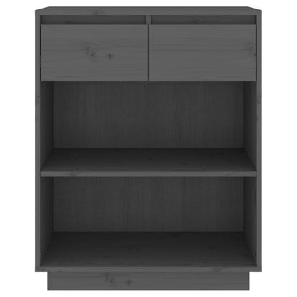 Mesa Consola De Madera Maciza De Pino Gris 60x34x75 Cm / Vetonek_0